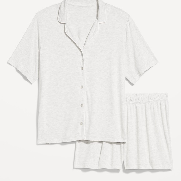 NWT OLD NAVY Knit Jersey Pajama Short Set Color HEATHER GRAY SIZE MEDIUM - Picture 1 of 9